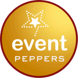 Logo: Stern und Schriftzug „event peppers“